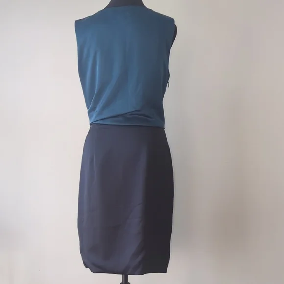 Blue Sleeveless Dress Halston Heritage Size 8 - Picture 5 of 12